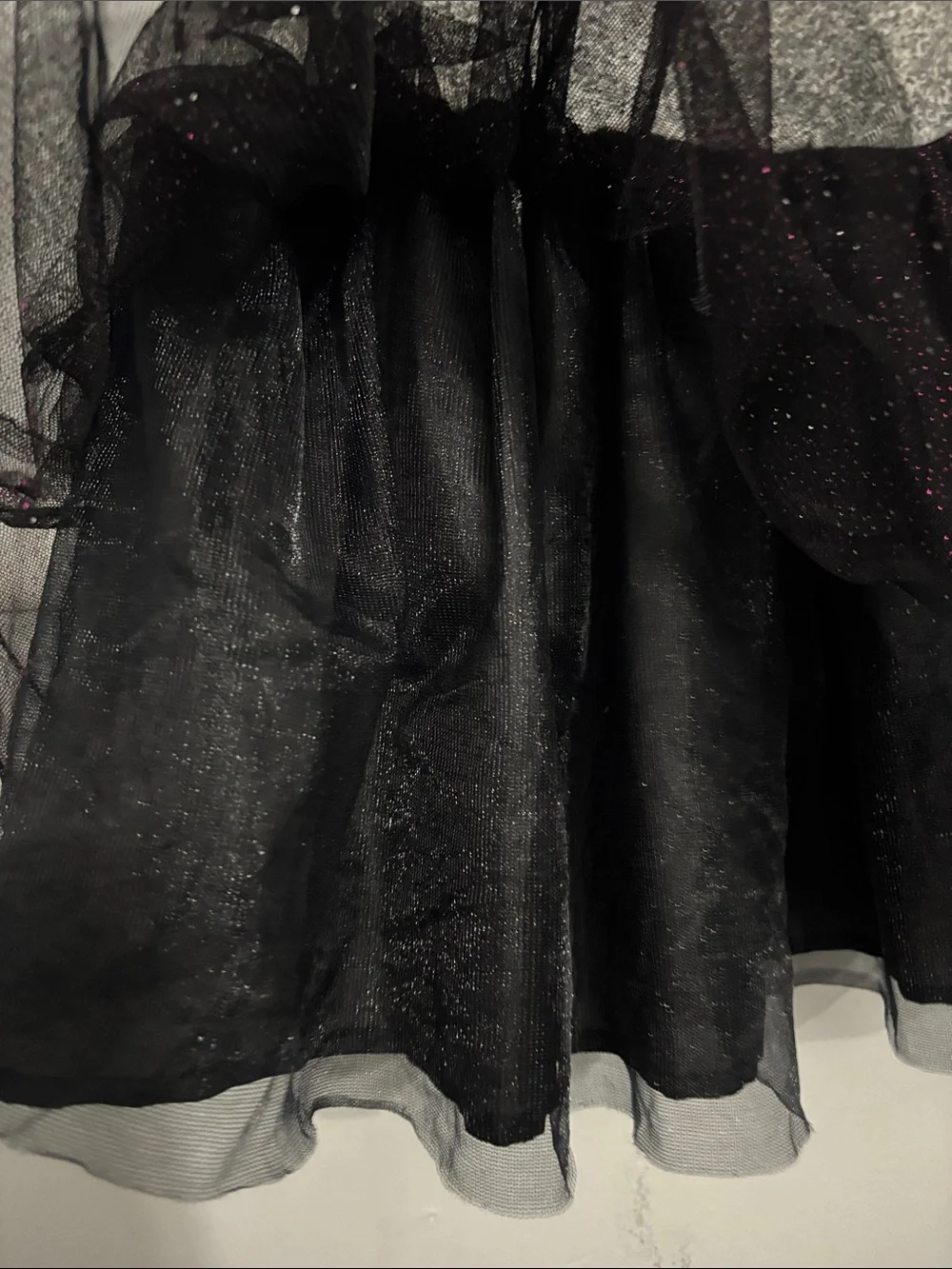 L.O.L. Surprise! Black Sparkle Tulle Hooded Costume Dress with Pink Hood